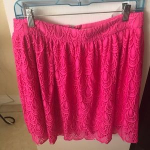 NWOT Hot pink lace swing skirt!!